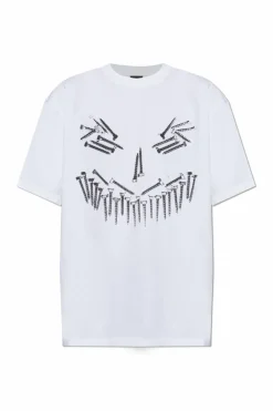 44 Label Group BIAŁY T-shirt z logo