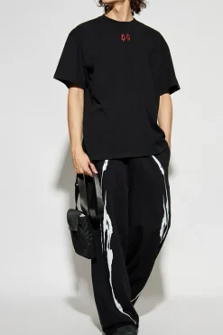 44 Label Group CZARNY T-shirt z logo