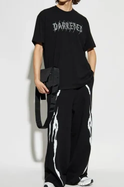 44 Label Group CZARNY T-shirt z logo