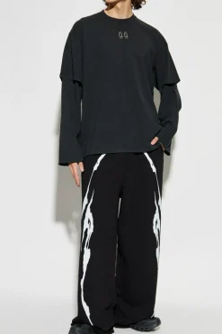 44 Label Group CZARNY T-shirt z logo