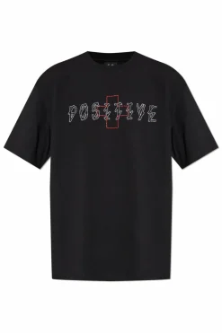 44 Label Group CZARNY T-shirt z logo