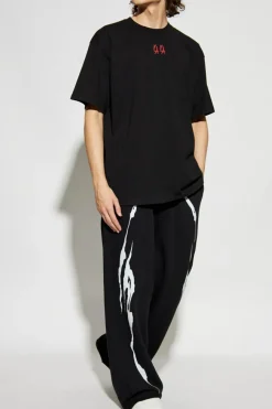 44 Label Group CZARNY T-shirt z logo