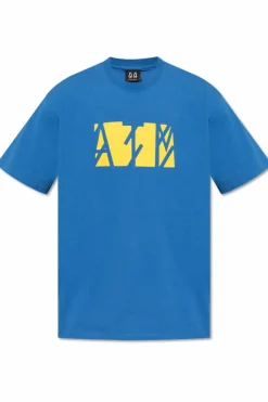 44 Label Group NIEBIESKI Bawełniany t-shirt