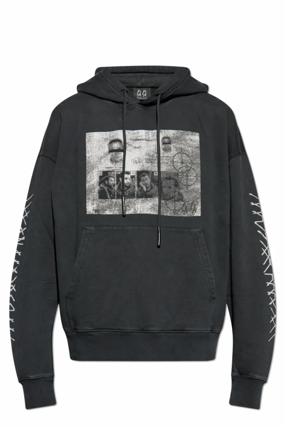 44 Label Group SZARY Bluza z kapturem