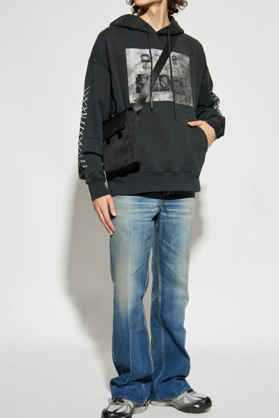 44 Label Group SZARY Bluza z kapturem