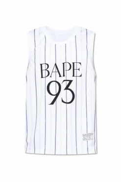A BATHING APE® BIAŁY T-shirt bez rękawów