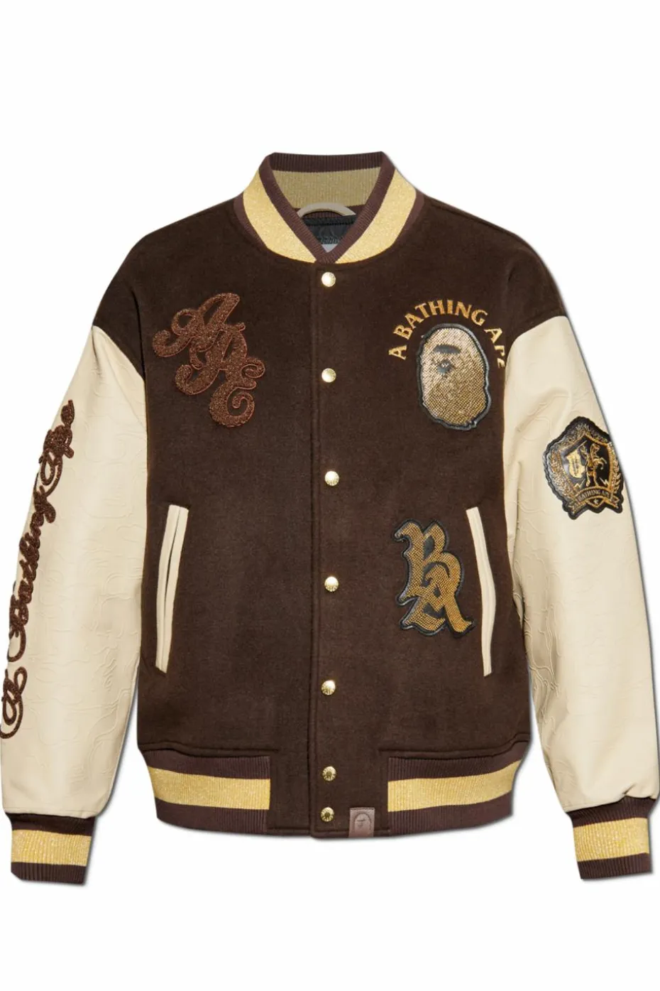 A BATHING APE® BRĄZOWY Kurtka typu `bomber`
