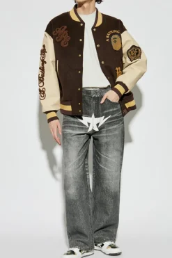 A BATHING APE® BRĄZOWY Kurtka typu `bomber`
