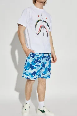 A BATHING APE® NIEBIESKI Szorty z nadrukiem