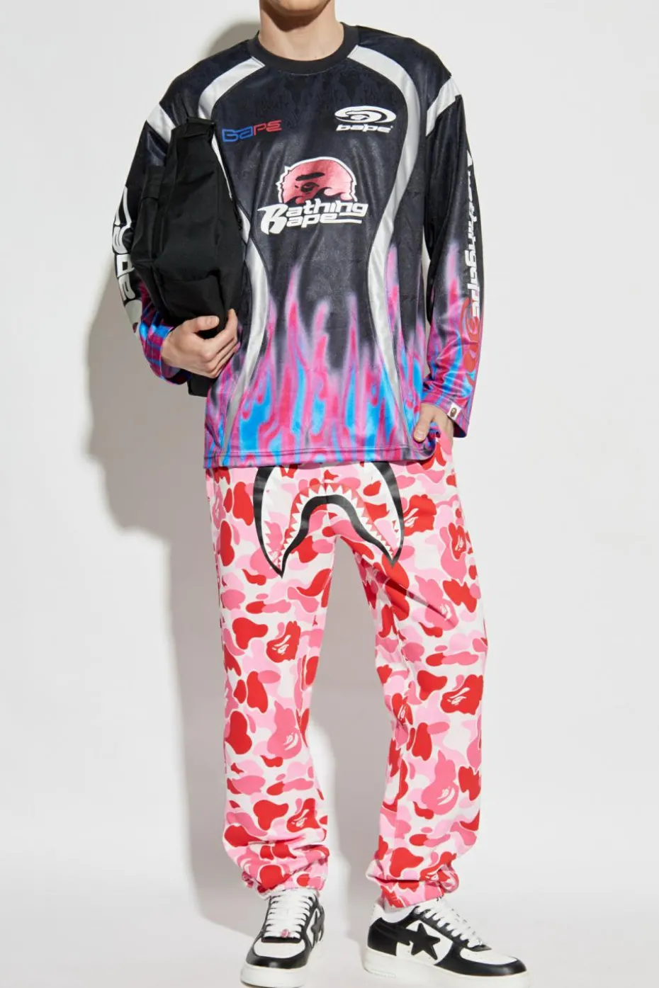 A BATHING APE® RÓŻOWY Spodnie dresowe