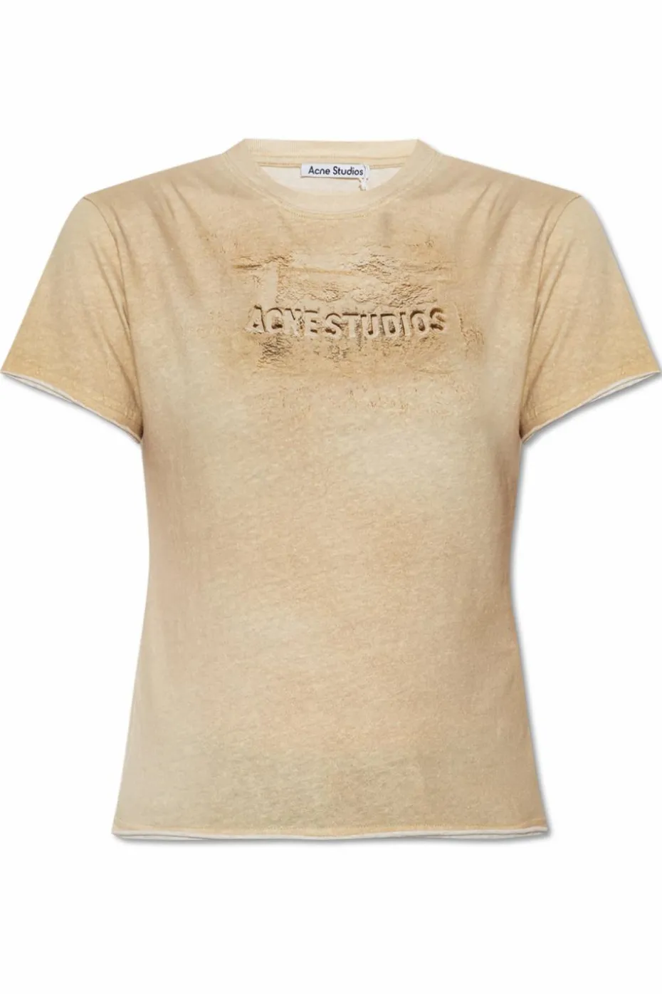 Acne Studios beżowy T-shirt z logo
