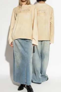 Acne Studios beżowy T-shirt z logo