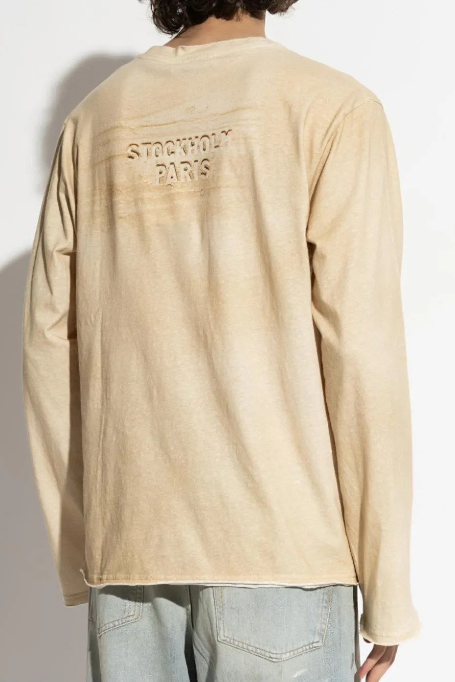 Acne Studios beżowy T-shirt z logo