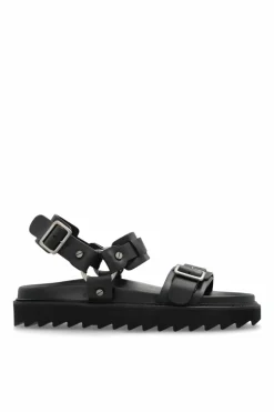 Acne Studios CZARNY Skórzane sandały ze sprzączką