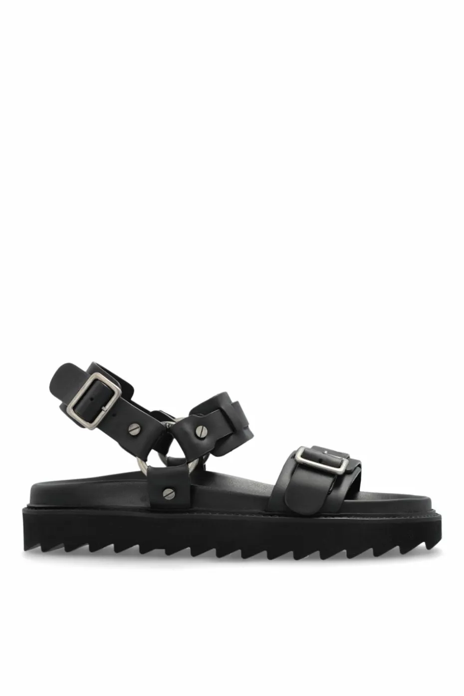 Acne Studios CZARNY Skórzane sandały ze sprzączką
