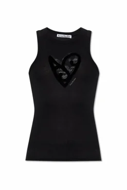 Acne Studios CZARNY Top z logo