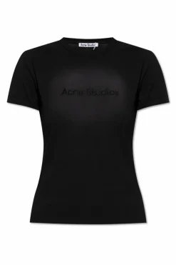 Acne Studios CZARNY T-shirt z logo