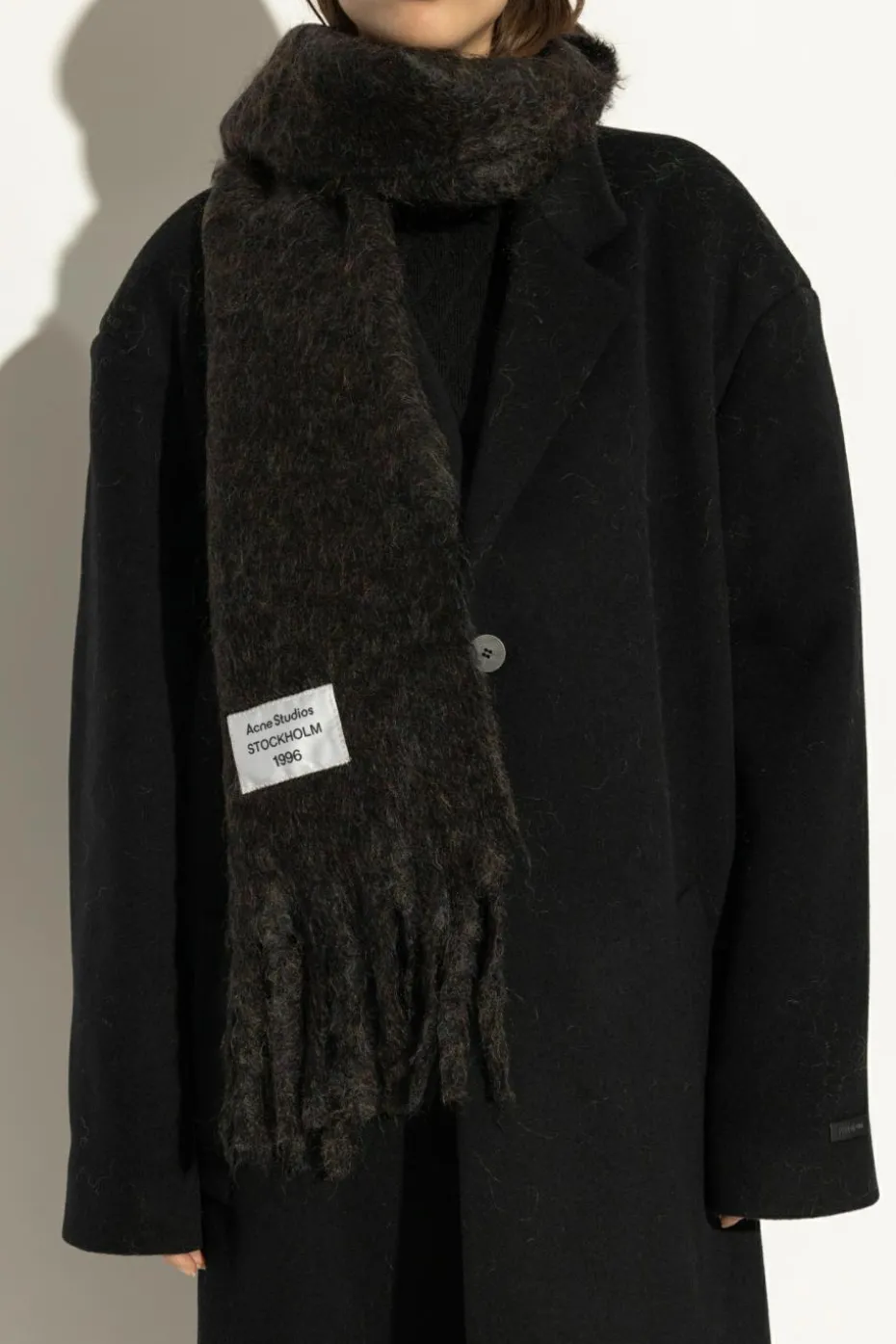 Acne Studios CZARNY Wełniany szal