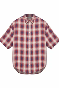Acne Studios CZERWONY Koszula ze wzorem w kratę