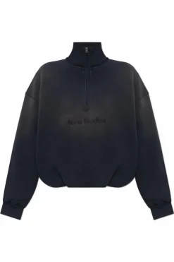 Acne Studios GRANATOWY Bluza ze stójką