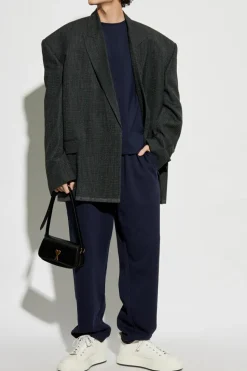 Acne Studios GRANATOWY Spodnie dresowe z logo