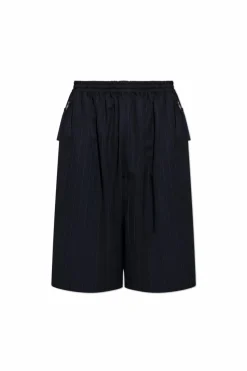 Acne Studios GRANATOWY Szorty z wzorem w prążki