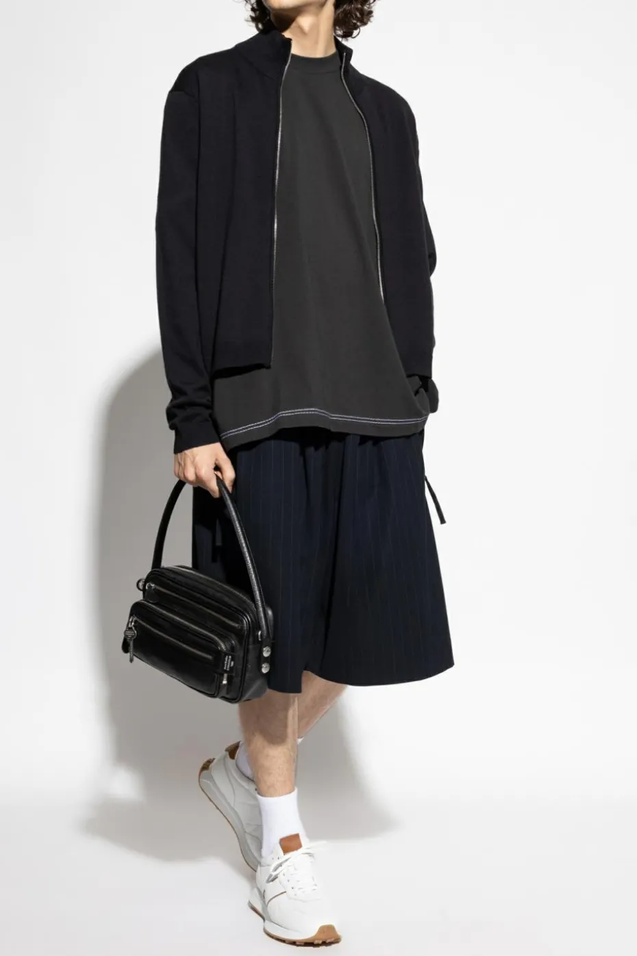 Acne Studios GRANATOWY Wełniany kardigan