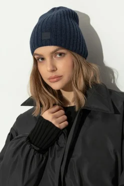 Acne Studios GRANATOWY Wełniana czapka