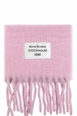 Acne Studios RÓŻOWY Szal z logo
