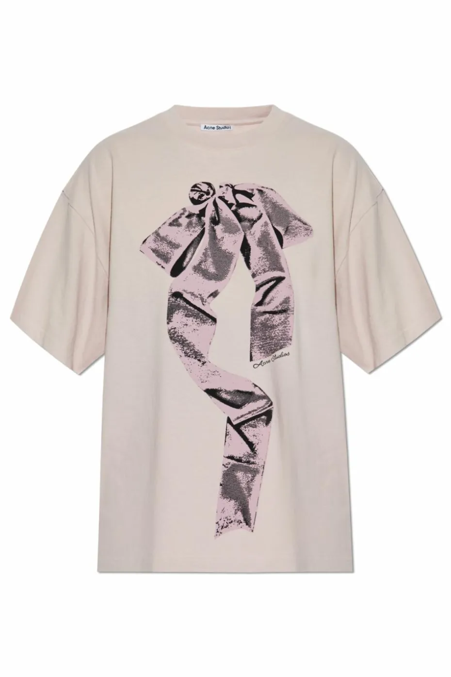 Acne Studios RÓŻOWY T-shirt z nadrukiem