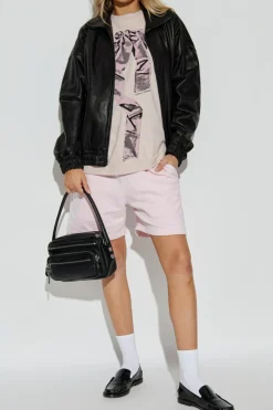 Acne Studios RÓŻOWY T-shirt z nadrukiem