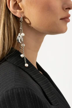 Acne Studios SREBRNY Kolczyk z perłą