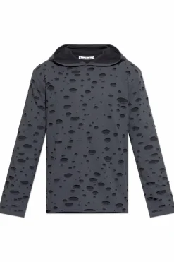 Acne Studios SZARY Bluza z dekoracyjnym wykończeniem