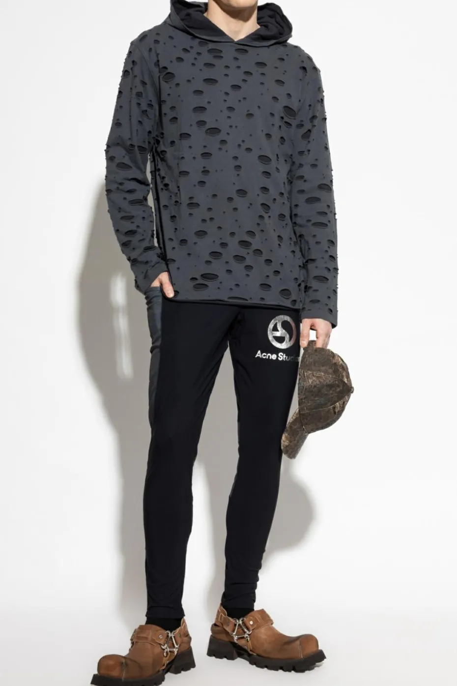 Acne Studios SZARY Bluza z dekoracyjnym wykończeniem