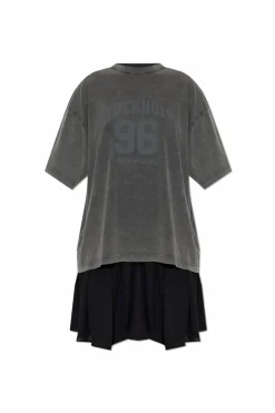 Acne Studios SZARY Sukienka z odpinanym t-shirtem