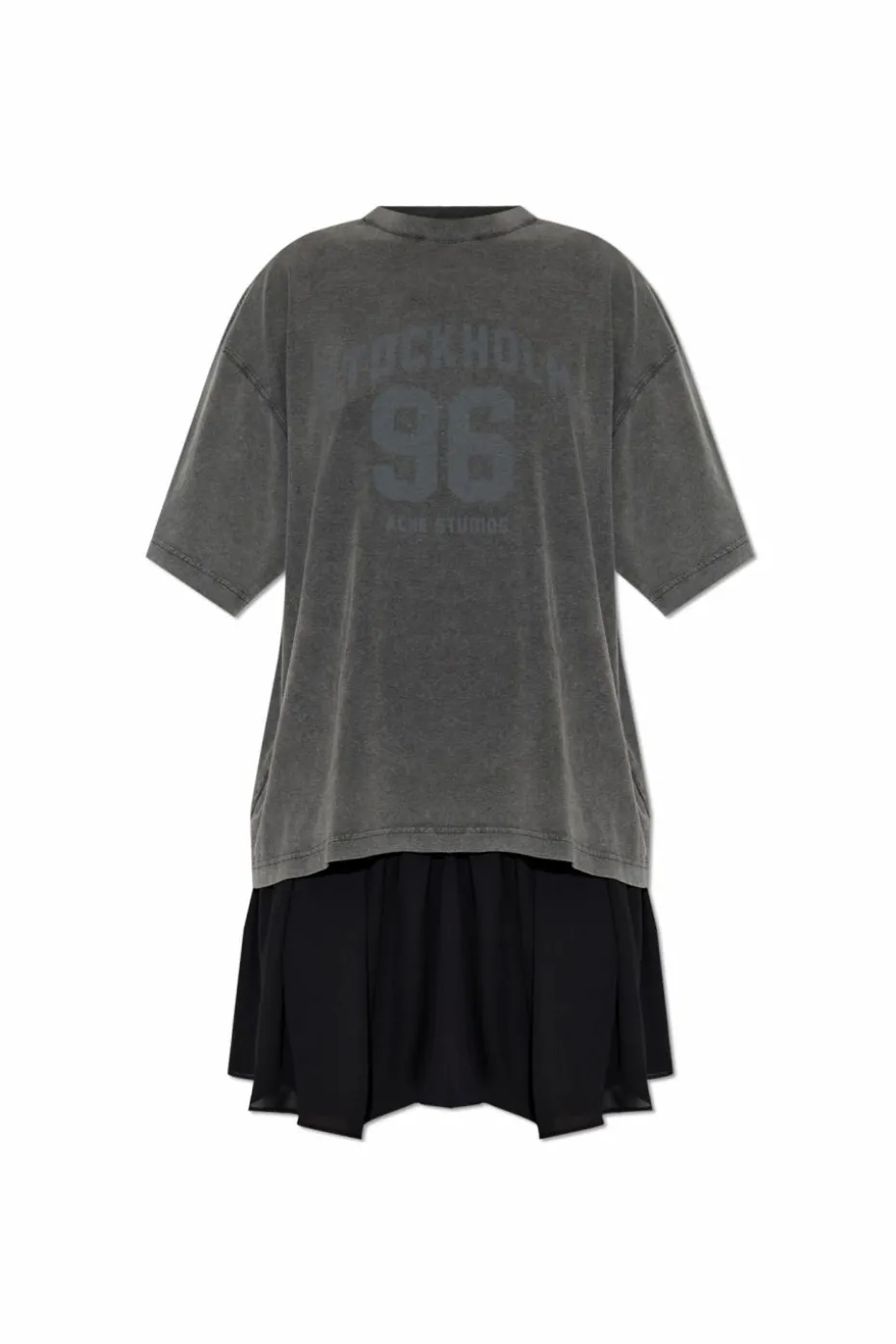 Acne Studios SZARY Sukienka z odpinanym t-shirtem
