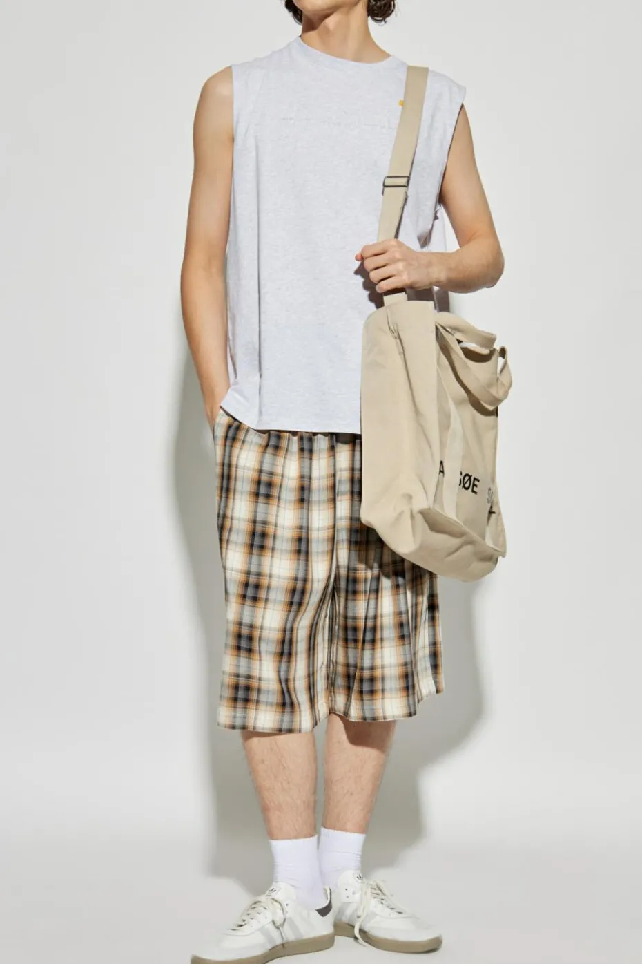Acne Studios SZARY T-shirt z logo