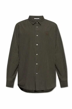 Acne Studios ZIELONY Koszula w prążek