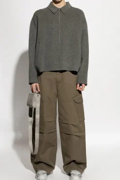 Acne Studios ZIELONY Spodnie z kieszeniami