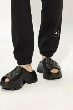 ADIDAS by Stella McCartney CZARNY Klapki na platformie