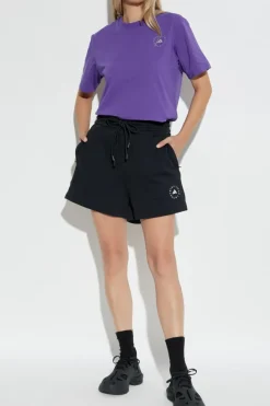 ADIDAS by Stella McCartney FIOLETOWY T-shirt z logo