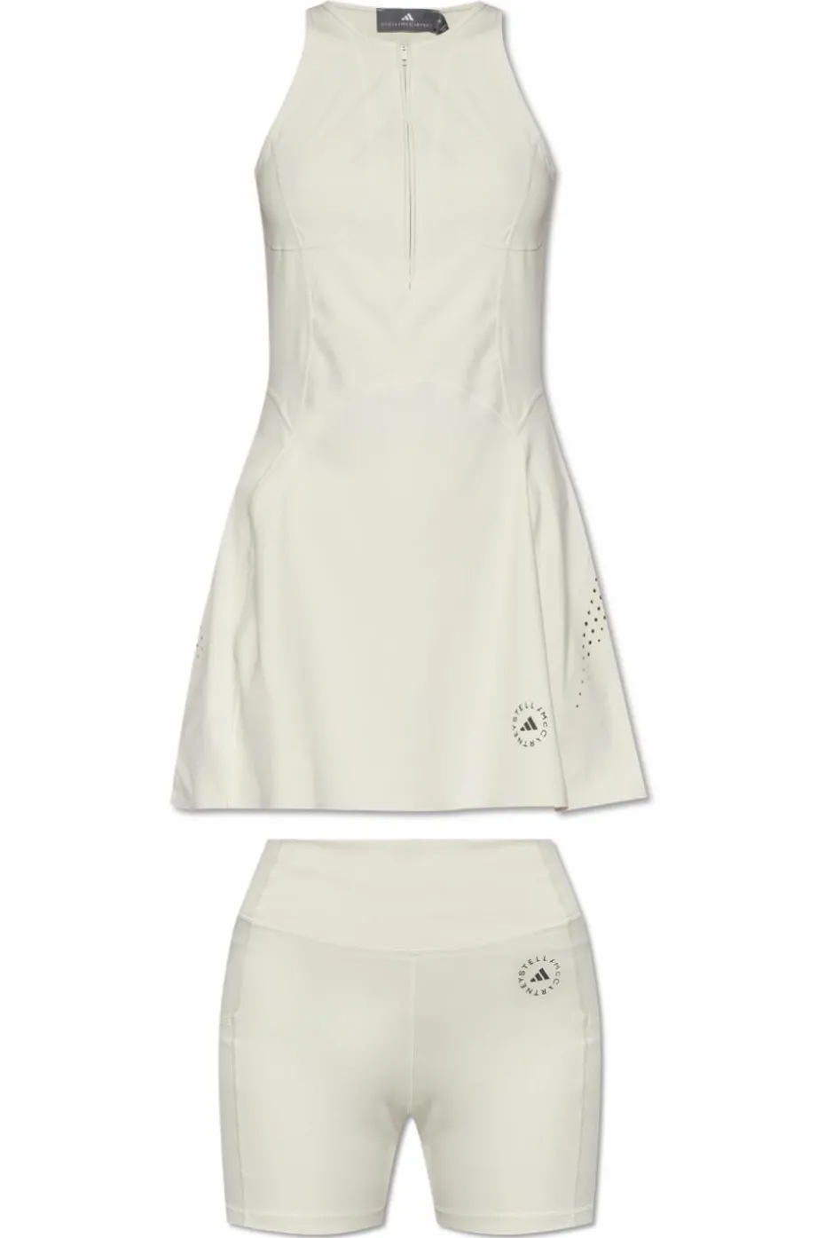 ADIDAS by Stella McCartney kremowy Komplet treningowy: sukienka i szorty
