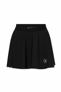 ADIDAS by Stella McCartney CZARNY Plisowane szorty treningowe