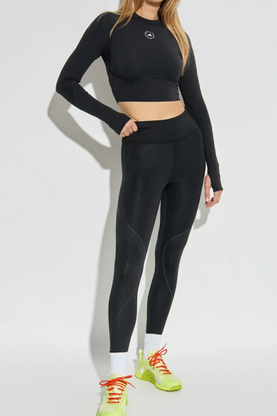 ADIDAS by Stella McCartney CZARNY Top z długimi rękawami