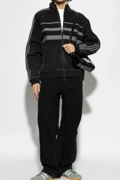 ADIDAS Originals CZARNY Jeansowa kurtka ze stójką