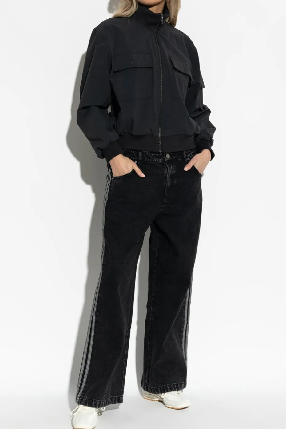 ADIDAS Originals CZARNY Jeansy z nogawkami o prostym kroju