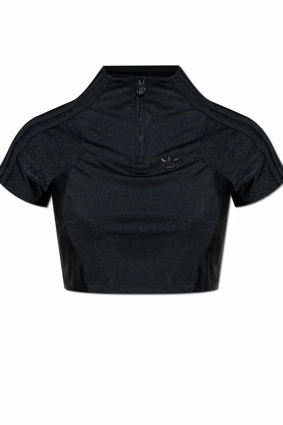 ADIDAS Originals CZARNY Krótki top z wyszytym logo
