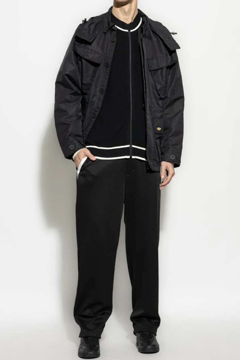 ADIDAS Originals CZARNY Kurtka z odpinanym kapturem