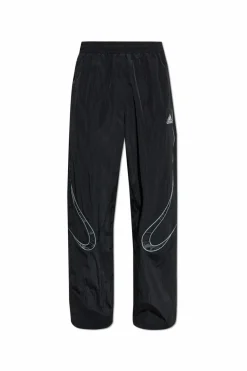 ADIDAS Originals CZARNY Ortalionowe spodnie z logo