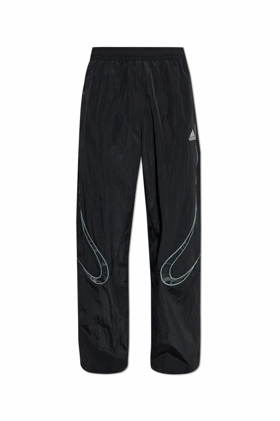 ADIDAS Originals CZARNY Ortalionowe spodnie z logo